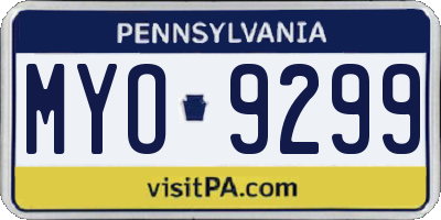 PA license plate MYO9299