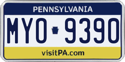 PA license plate MYO9390