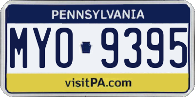PA license plate MYO9395