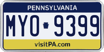 PA license plate MYO9399