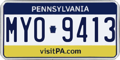 PA license plate MYO9413