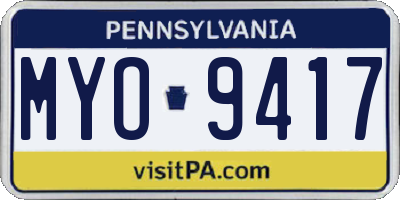 PA license plate MYO9417