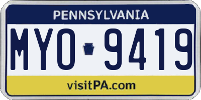 PA license plate MYO9419