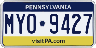 PA license plate MYO9427