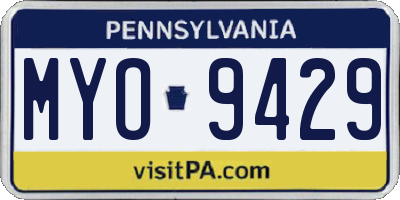 PA license plate MYO9429