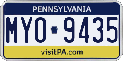 PA license plate MYO9435