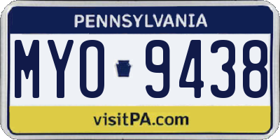 PA license plate MYO9438
