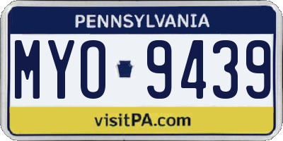 PA license plate MYO9439