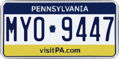 PA license plate MYO9447