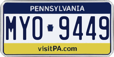 PA license plate MYO9449