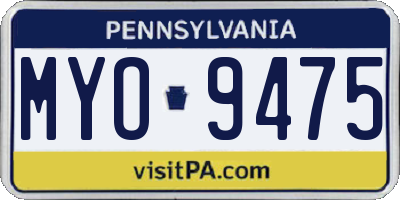 PA license plate MYO9475