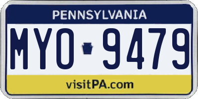 PA license plate MYO9479