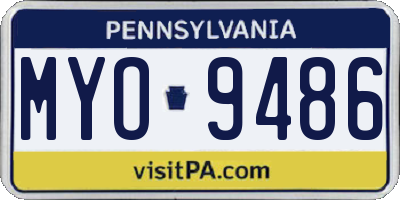 PA license plate MYO9486