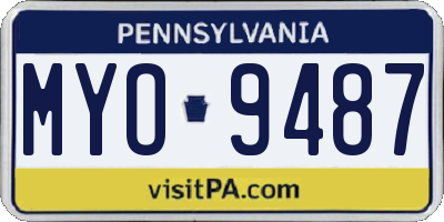 PA license plate MYO9487
