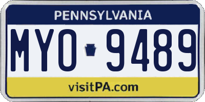 PA license plate MYO9489
