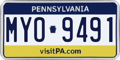 PA license plate MYO9491