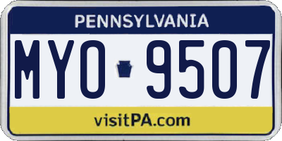 PA license plate MYO9507