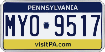 PA license plate MYO9517