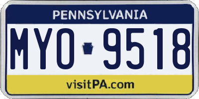 PA license plate MYO9518