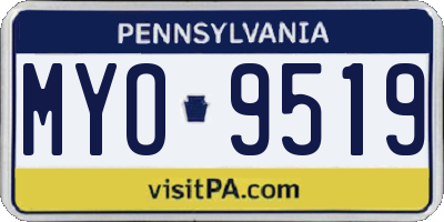 PA license plate MYO9519