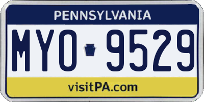 PA license plate MYO9529