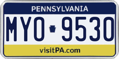 PA license plate MYO9530