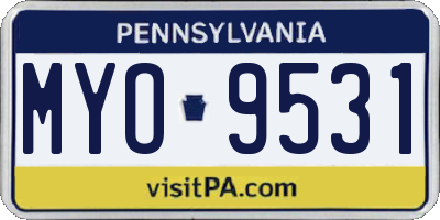 PA license plate MYO9531