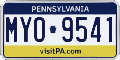 PA license plate MYO9541