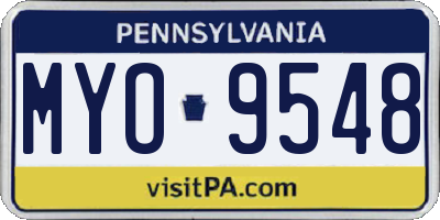 PA license plate MYO9548