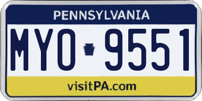 PA license plate MYO9551