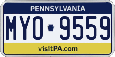 PA license plate MYO9559