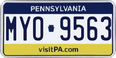 PA license plate MYO9563