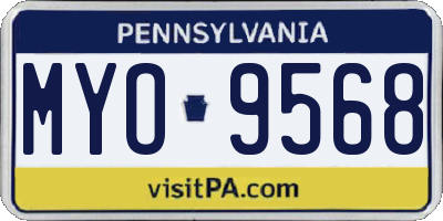 PA license plate MYO9568