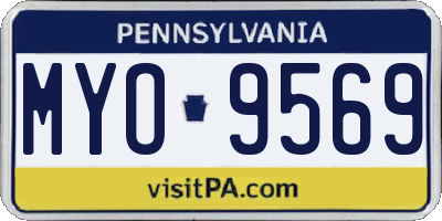 PA license plate MYO9569