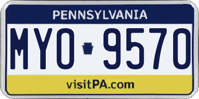 PA license plate MYO9570