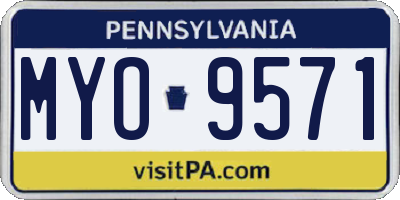 PA license plate MYO9571