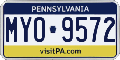 PA license plate MYO9572
