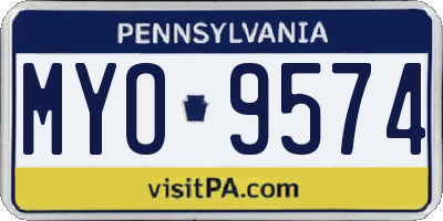 PA license plate MYO9574