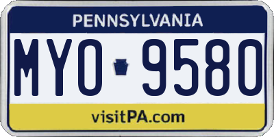 PA license plate MYO9580