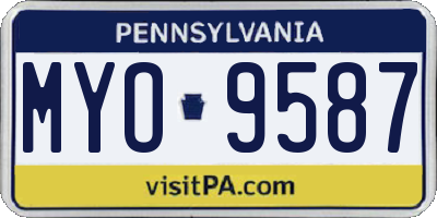 PA license plate MYO9587