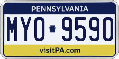 PA license plate MYO9590