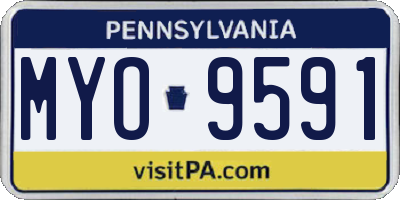 PA license plate MYO9591