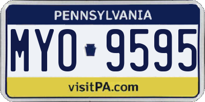 PA license plate MYO9595