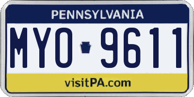 PA license plate MYO9611