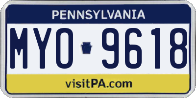 PA license plate MYO9618