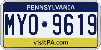 PA license plate MYO9619