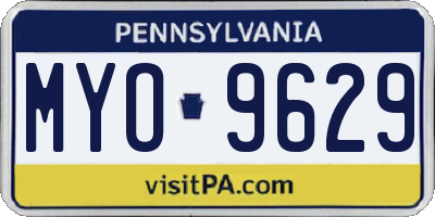 PA license plate MYO9629