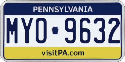 PA license plate MYO9632