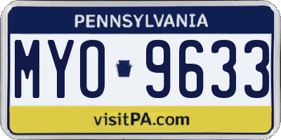 PA license plate MYO9633