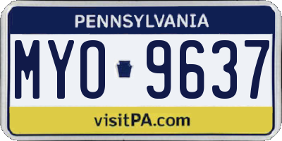 PA license plate MYO9637